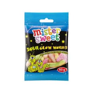 Mister Sweet Sour Glow Worms 60g